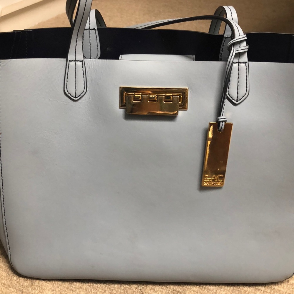 Zac Posen  leather tote baby blue